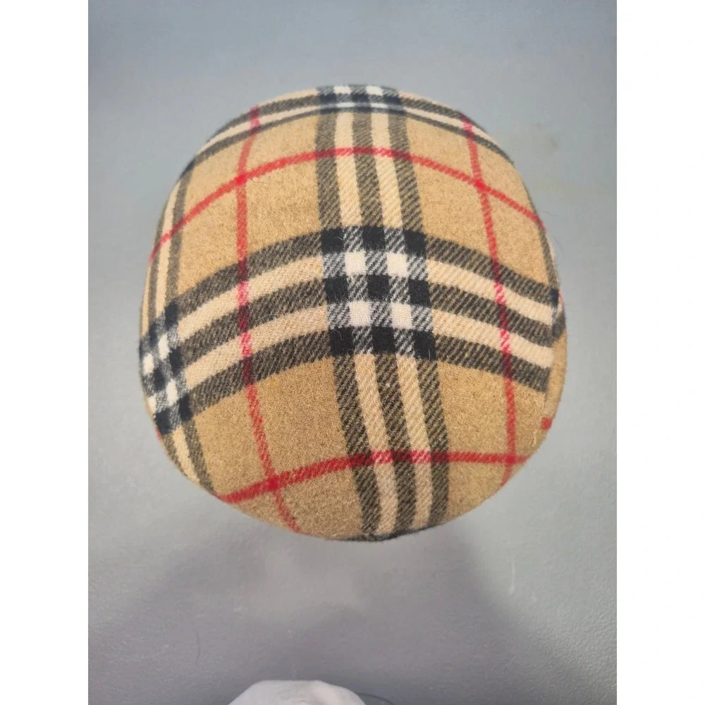 Nova Check Flat Cap 100% Wool Made in Italy Beige Plaid Driver Hat L
